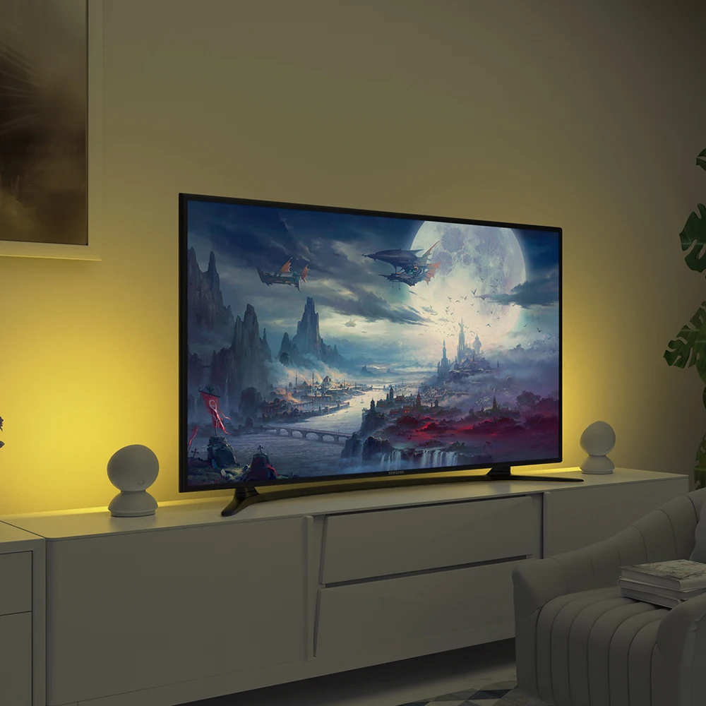 Smart RGB Music Sync Ambient Lamp Magnetic Charging Portable LED Atmosphere Light Sunset TUYA Smart Life Alexa Google Assistant