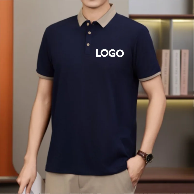 2025 New Business Summer Short-sleeved POLO Shirt Fashion Print Casual Men's Women's Pattern Embroidery Company Group Polo Top