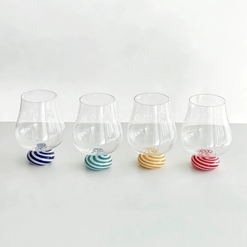 Cute Candy Series Short Footed Big Bellied Glass Cup High Aesthetic Red Wine Glasses, Home Dining Table Decoration Gifts