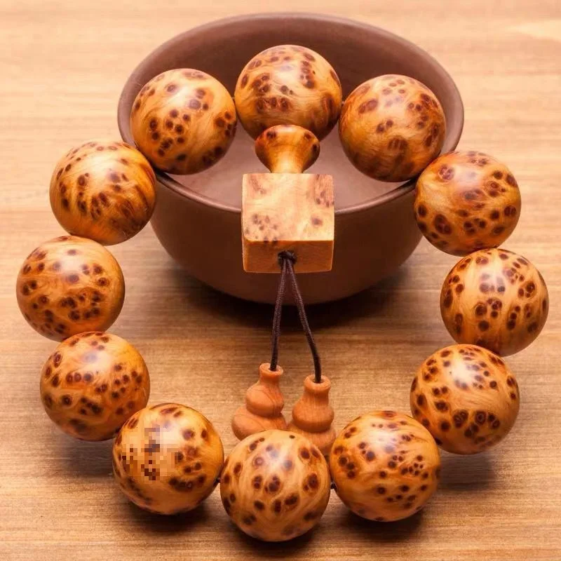 Taihang Cypress Bracelet 2.0, 108 , Full of Knots and Scars, Aged Material, Bird's Eye Buddha Beads, High Oil Content, Old