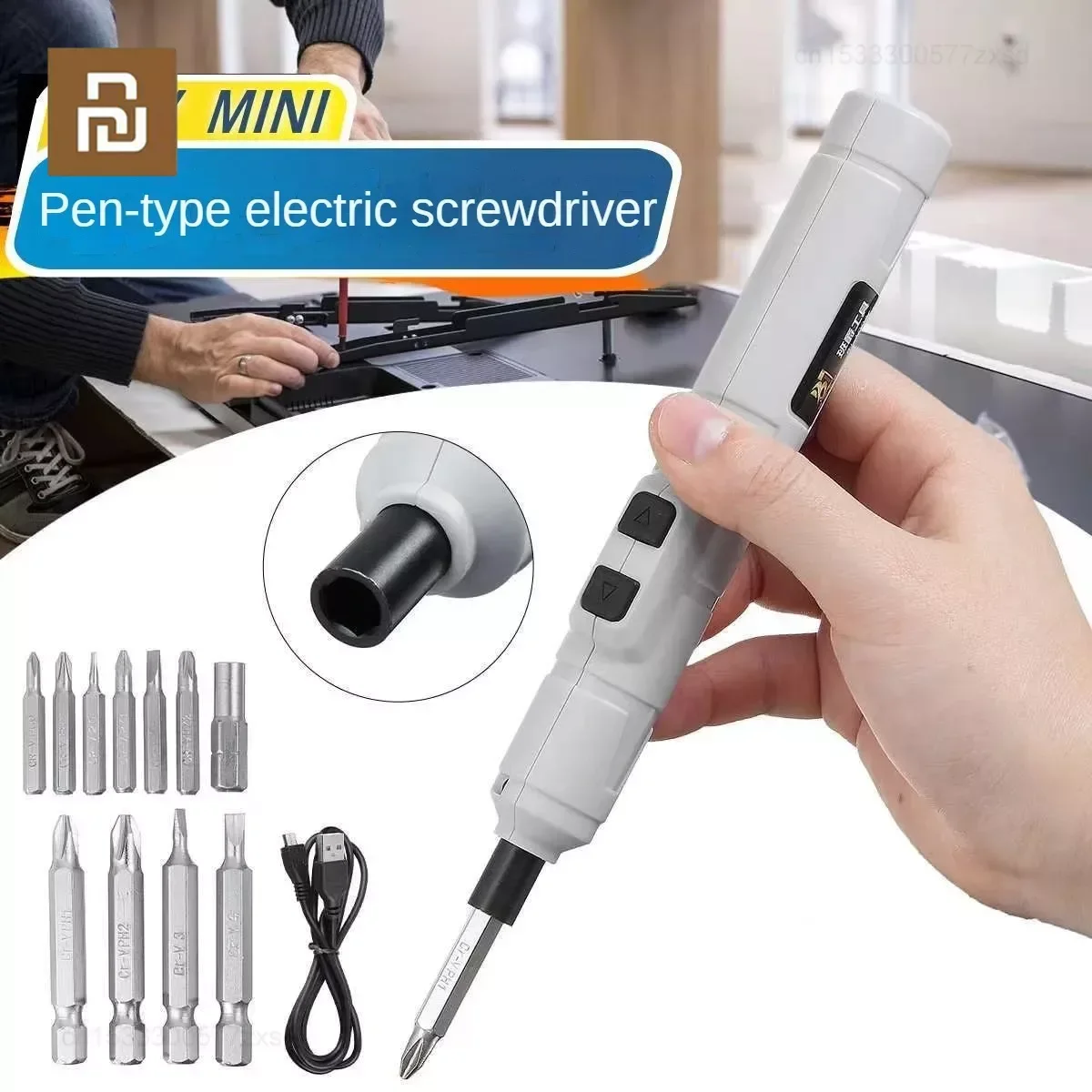 Youpin Mini Conjunto de Chave de Fenda Elétrica Ferramentas sem Fio Chaves de Fenda Recarregáveis Broca de Impacto com 88 Bits Kit de Ferramentas Usb 250 r Min