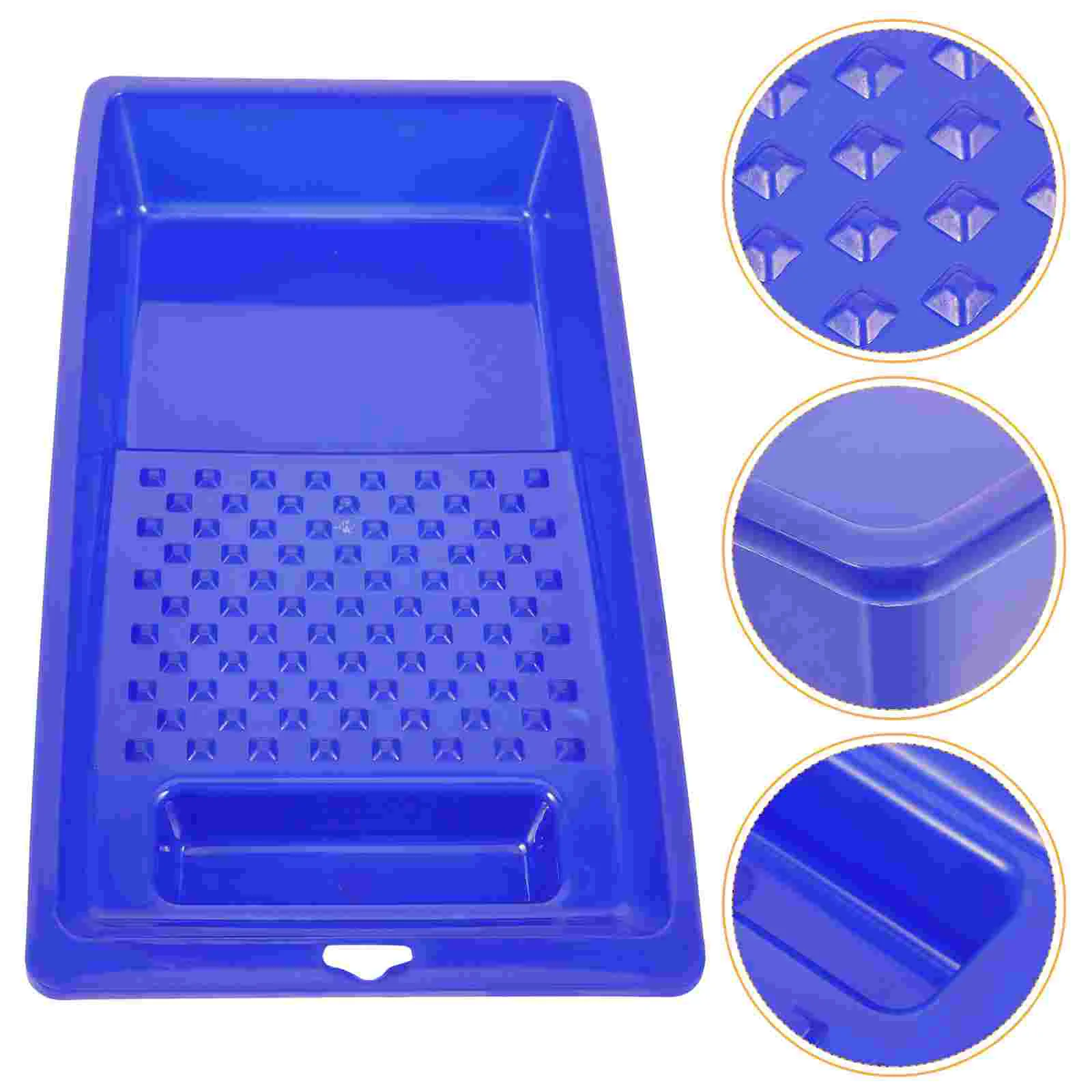 Palette de peinture mixte pour la décoration, rouleau en plastique, outils de couleurs, support de pinceau, stockage bleu