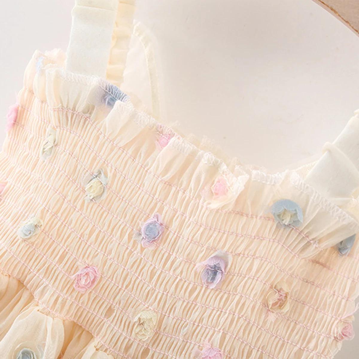 Summer Baby Girl Dress Sweet Colorful Dotted Drop Belt Waist Back Wing Princess Dress Suitable for 0-3 Year Old Babies