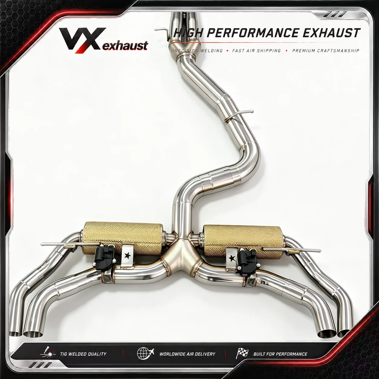 VX for Audi RS3 8V 2.5T High-Performance SUS304 Valvetronic Rear Exhaust System