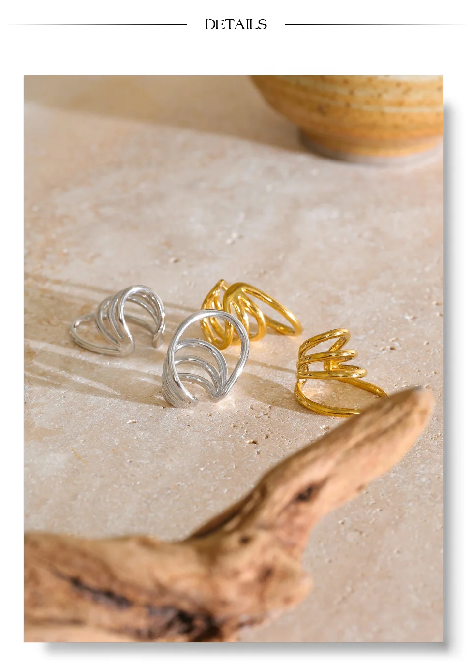 Yhpup 1 Stück Edelstahl-Ohrklemme für Frauen, Personalisierter Glänzender Metall-Ohrschmuck, Minimalistischer Attraktiver Ohrknochen-Schmuck – Detail 6