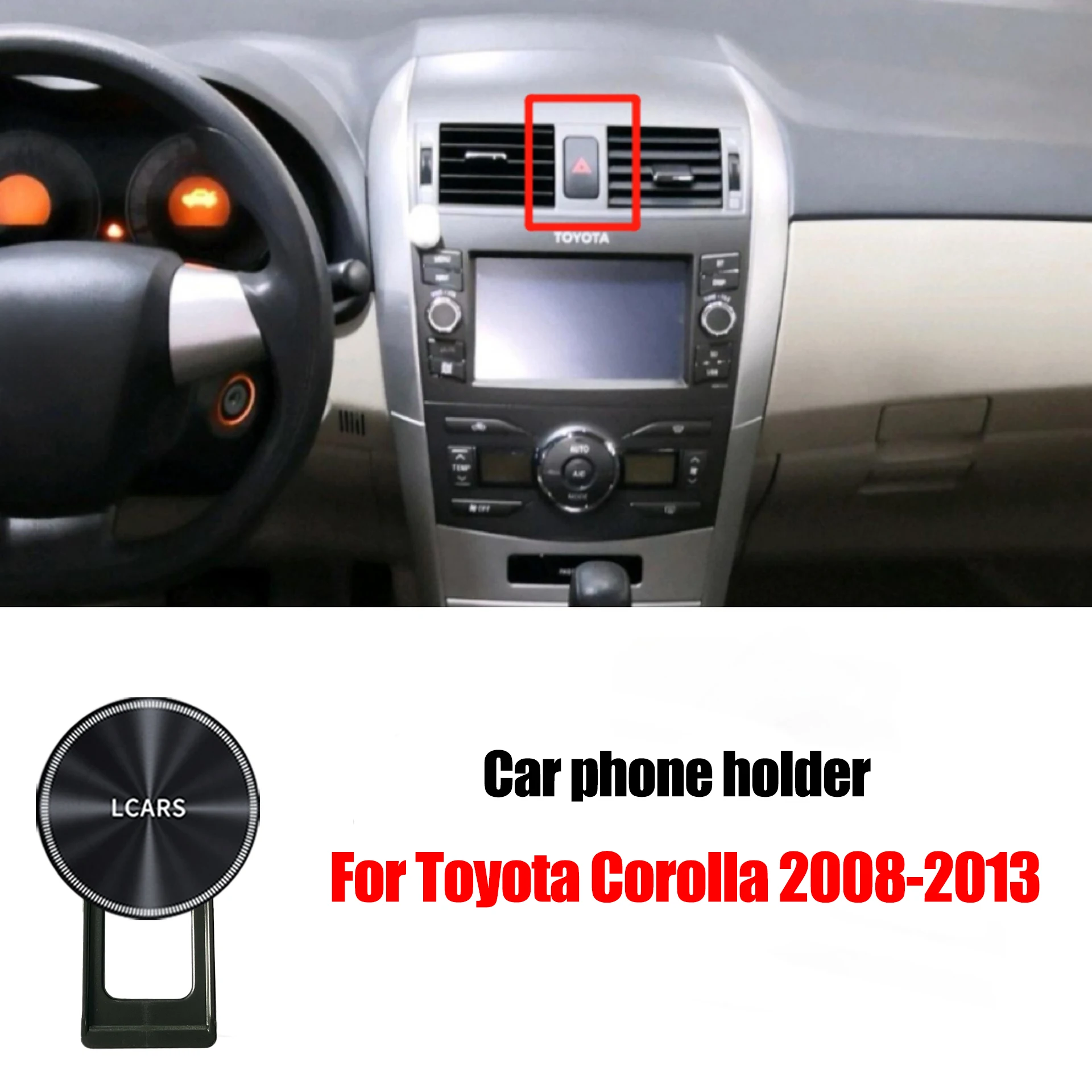 Lcars Is Suitable for Toyota Cars 2008-2013 Corolla, a Dedicated Car Phone Holder with Magnetic Car Air Vent Mount, Specifically for Car Navigation and Entertainment, Does Not Block the Line of Sight, Car Interior Accessories