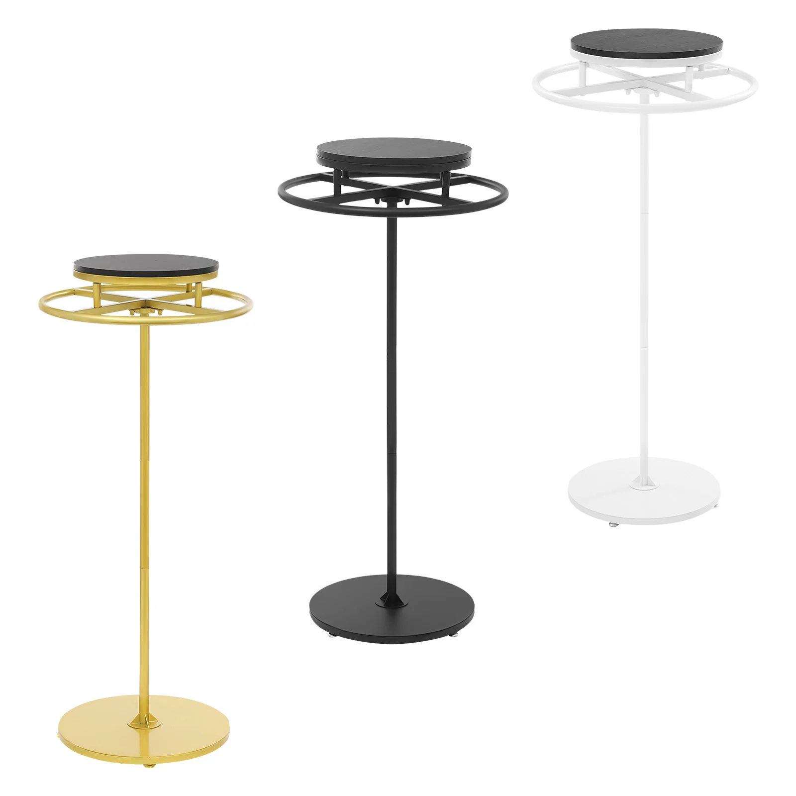 Round Clothing Rack Clothes Display Rack 360° Rotation Garment Rack for Home, Clothing Stores, Boutiques White/Black/Gold