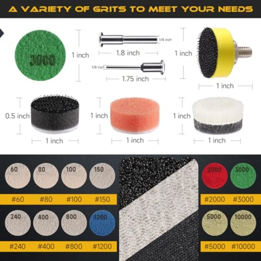88 PCS, Hook and Loop 60 to 0000 Grit Wet Dry Sandpaper Micro Sand Paper/8