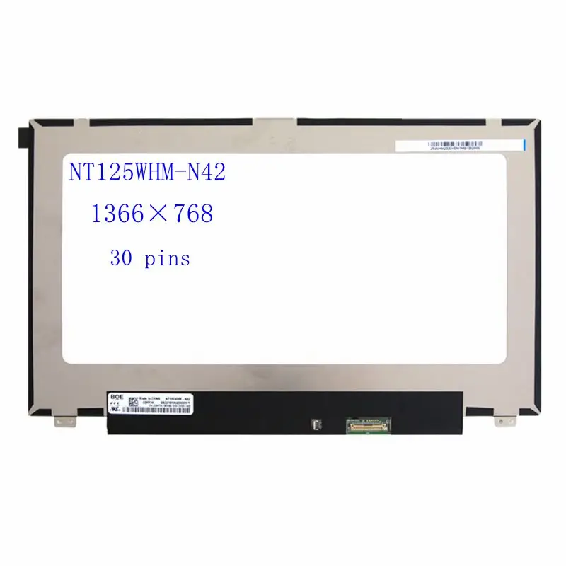 LCD LED Screen display panel NT125WHM-N42 For Dell Latitude 7280 5288 5280 30PIN with 2 Special Screw Holes