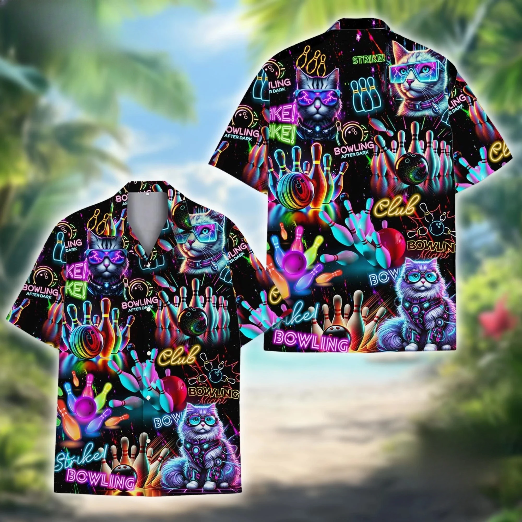 قمصان هاواي لفرقة موسيقى القطة للرجال والنساء، قميص هاواي صيفي مضحك على شكل قطة ألوها قميص شاطئ صيفي بأكمام قصيرة، هدايا موسيقية #6