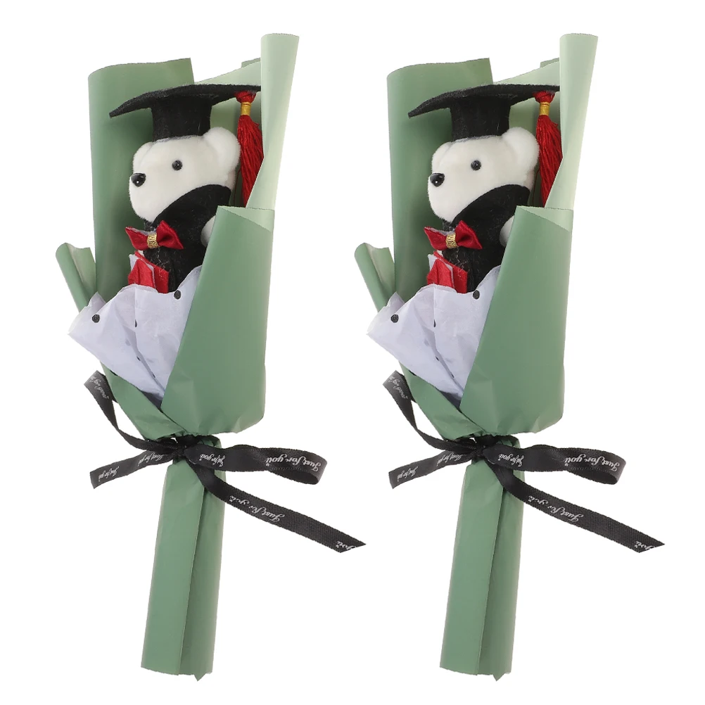 

2 Pcs Luxury Bouquet of Bears Child Soap Flower Graduation