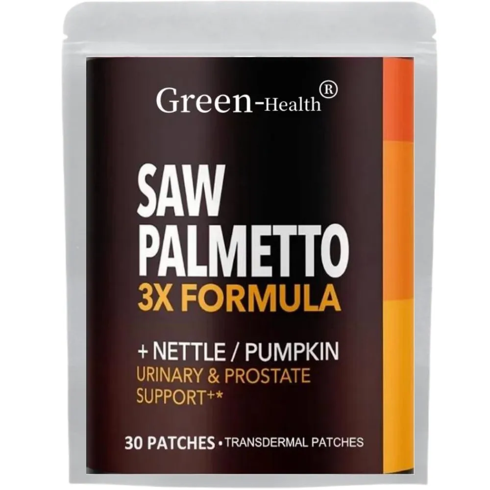 Saw PalmettoTransdermal Patches Stinging Nettle Pumpkin Seed Extract Urinary Health Prostate Support for Men's Health 30 Patches