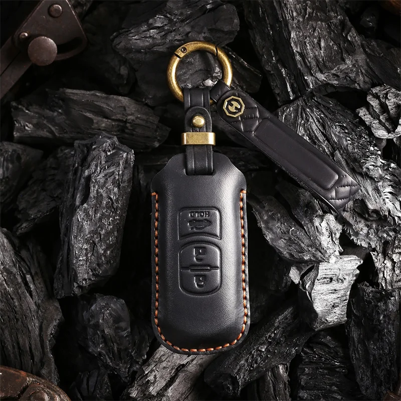 New Leather Car Key Case Full Cover Shell For Mazda 2 3 6 Axela Atenza CX-5 CX5 CX-7 CX-9 2014 2015 2016 2/3button