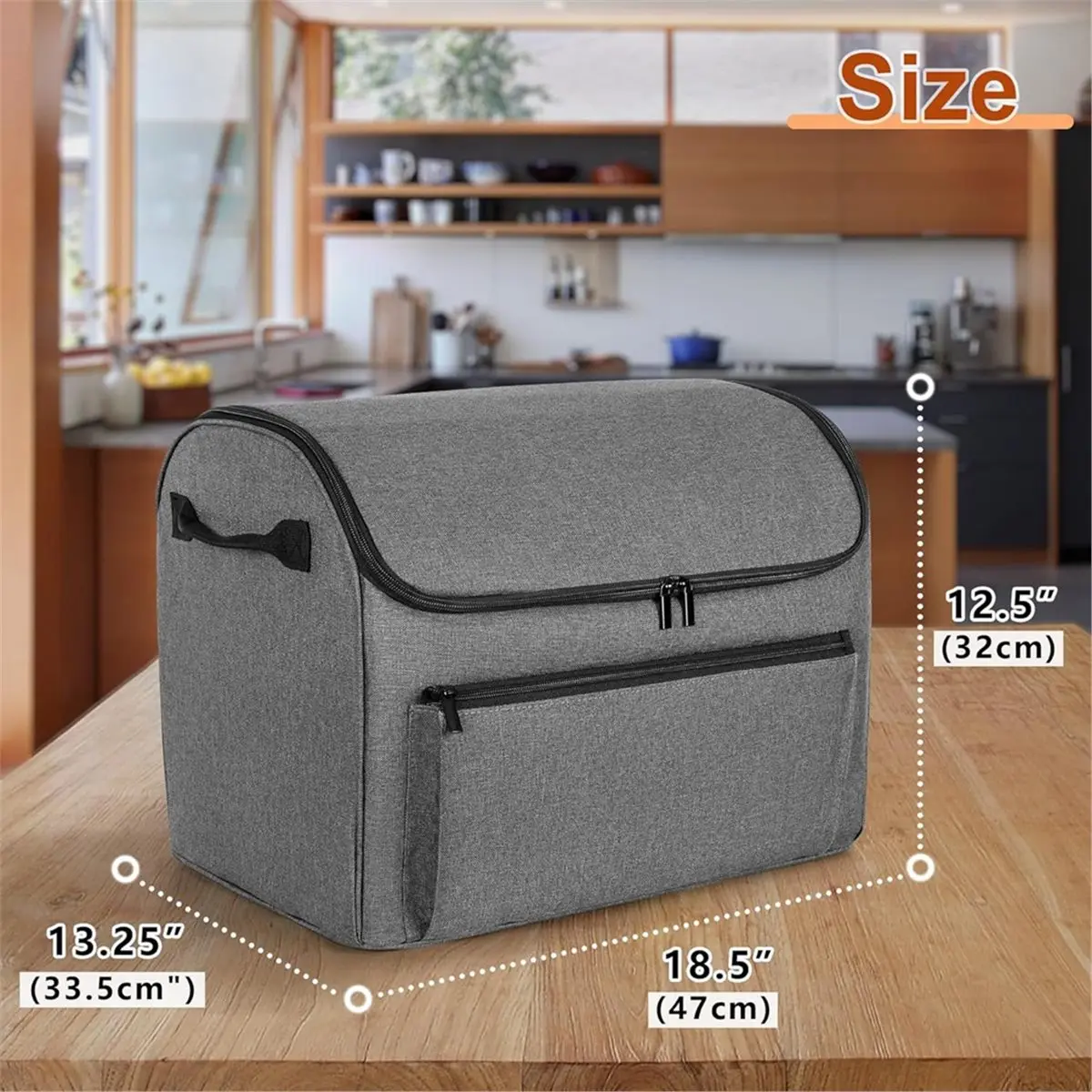 A67T NEW Enclosed Cover for Foodi Possible Cooker Pro, Dust Cover with Front Pocket Fits Slow Cooker, Gray