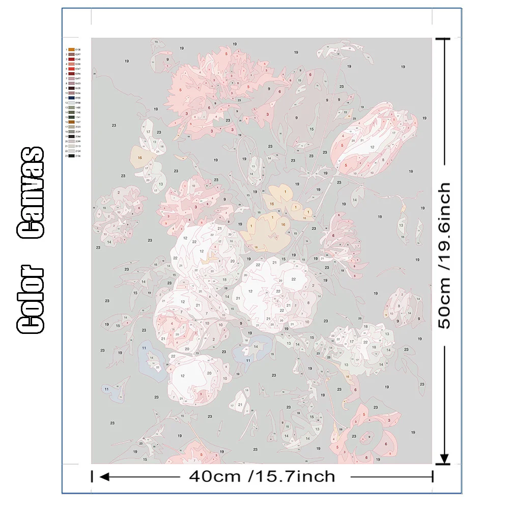 Momoart New Arrivals Flower Painting By Number Vase Kits Picture Peony Drawing On Canvas Picture For Living Room Home Decoration