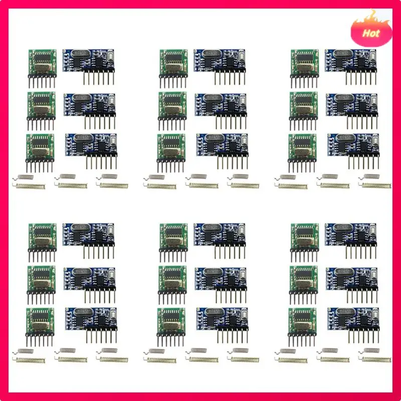 

AYHF Wireless RX480E-4WQB 433Mhz RF Module Transmitter And Receiver 6 Sets 4 Channel Output Link Kit For Remote Control
