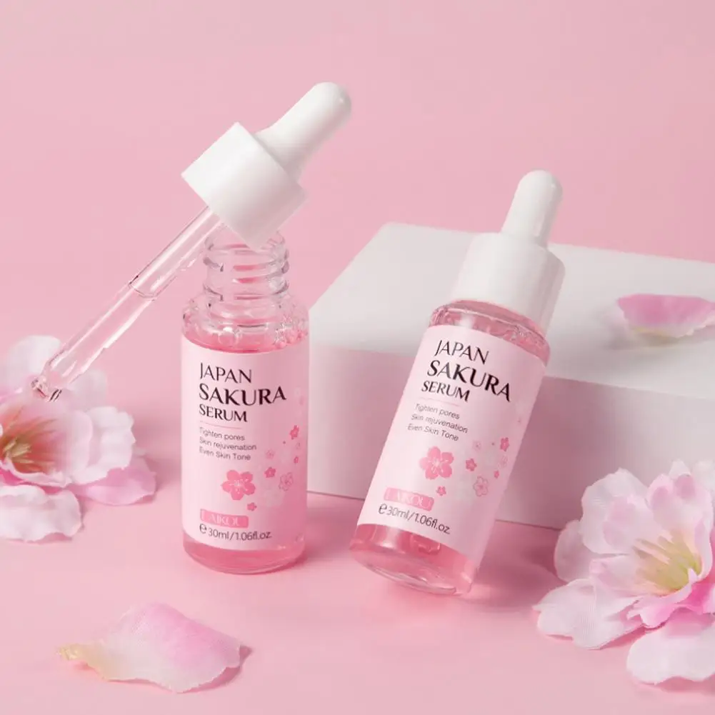 

30 мл сыворотка для лица с сакурой, сужающая поры, осветляющая уход за кожей, увлажняющая антивозрастная коллагеновая сыворотка для лица, инструмент для красоты