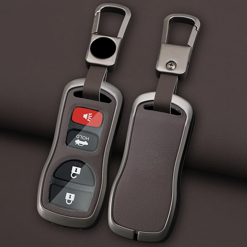 Zinc Alloy Leather Car Key Cover Case For Nissan Tiida Xtrail Armada 350Z T30 Altima Sentra Maxima Frontier for Infiniti FX 35