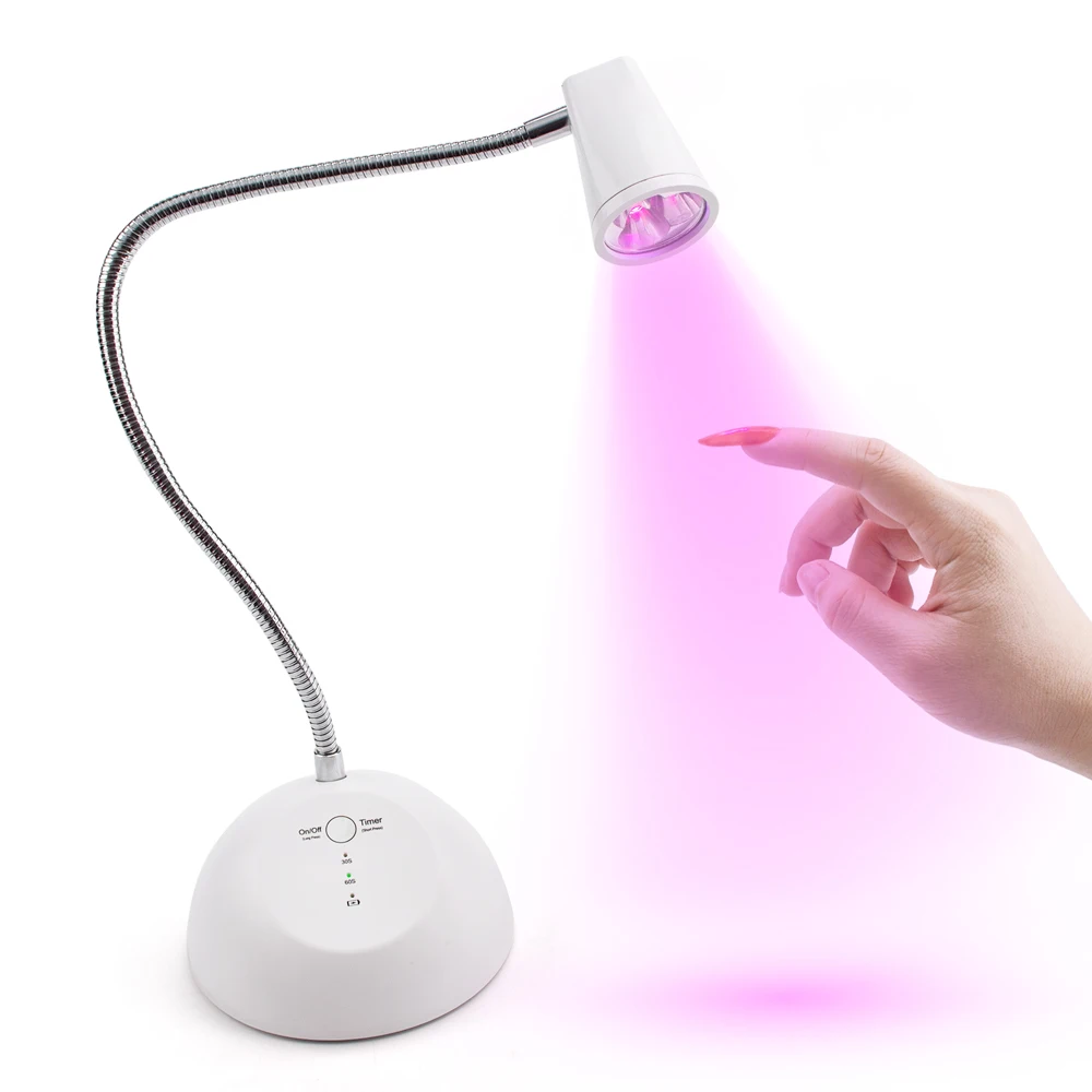 Portable Desktop Focused Beam USB Rechargeable Nail Lamp Cordless Mini Battery 18W UV LED Nail Dryer for Curing Finger