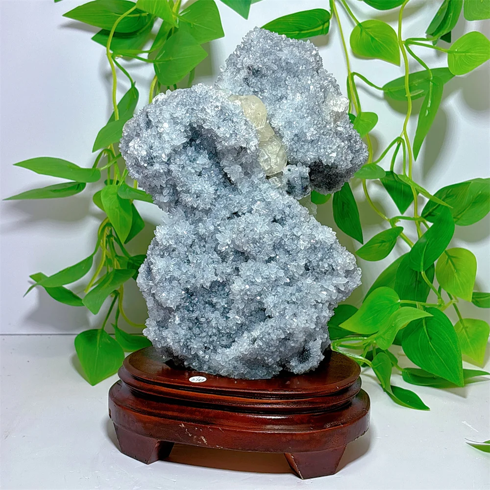 Druzy With Calcite Symbiotic Specime Crystal Natural Stone Quartz Stone Minerals Home Decoration Reiki Energy Healing Spiritual