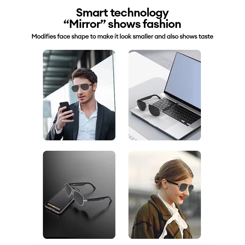 PAXA Pilot 7 Smart Glasses Earphones Bluetooth 5.4 Multi-function HD Call Remote Camera Bone Conduction Music Sunglasses Headset