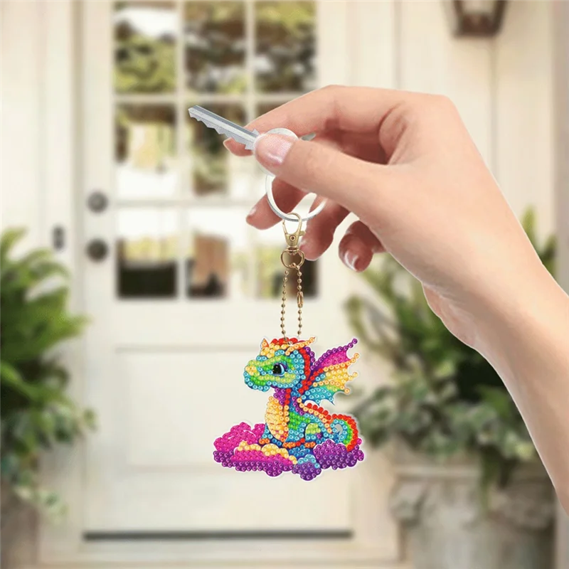 Diamond Art DIY Keychain Pendant Ornament Kit Dragon-5D For Christmas Valentine' S Day - view 5
