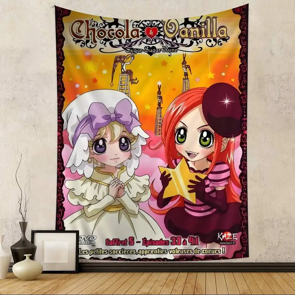 أنيمي السكر السكر رون الرسم البياني نسيج لغرفة المعيشة المنزل النوم ديكور ديكور فني للمنزل