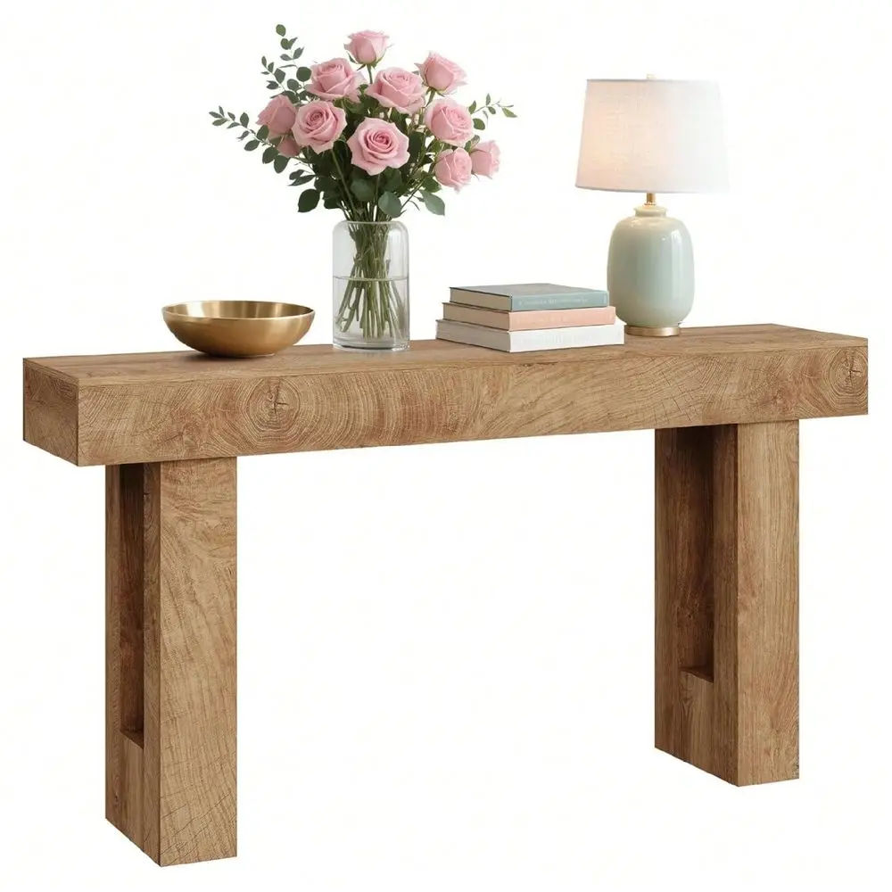 

63 Farmhouse Console Table Long Sofa Table Behind Couch, Wooden Entryway Table For Living Room, Hallway, Entrance, Rustic Recta