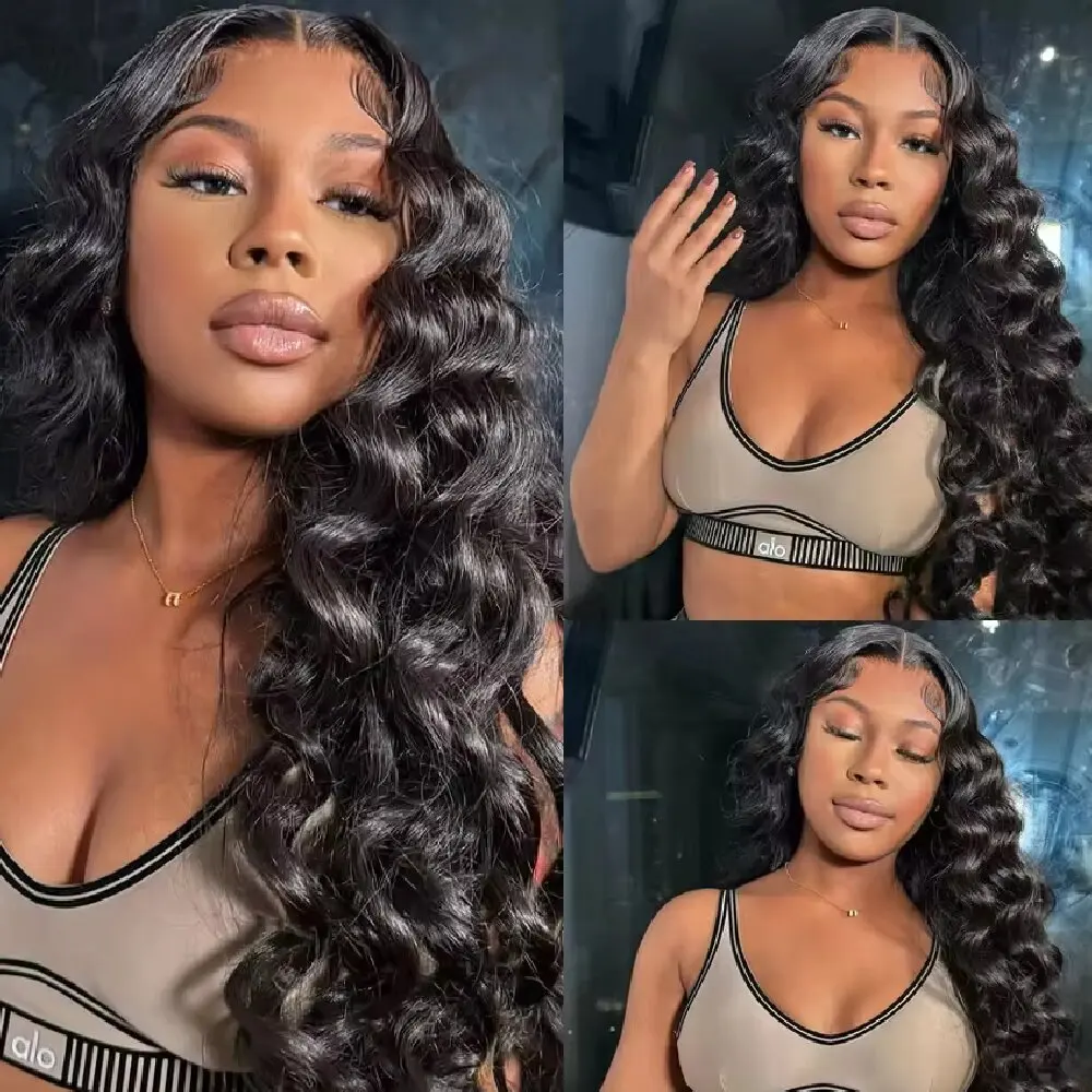 32 inch Loose Deep Half Wig 250% Density 100% Human Hair With Drawstring Wig 3 In 1 Flip Over Wear and Go Glueless Wigs
