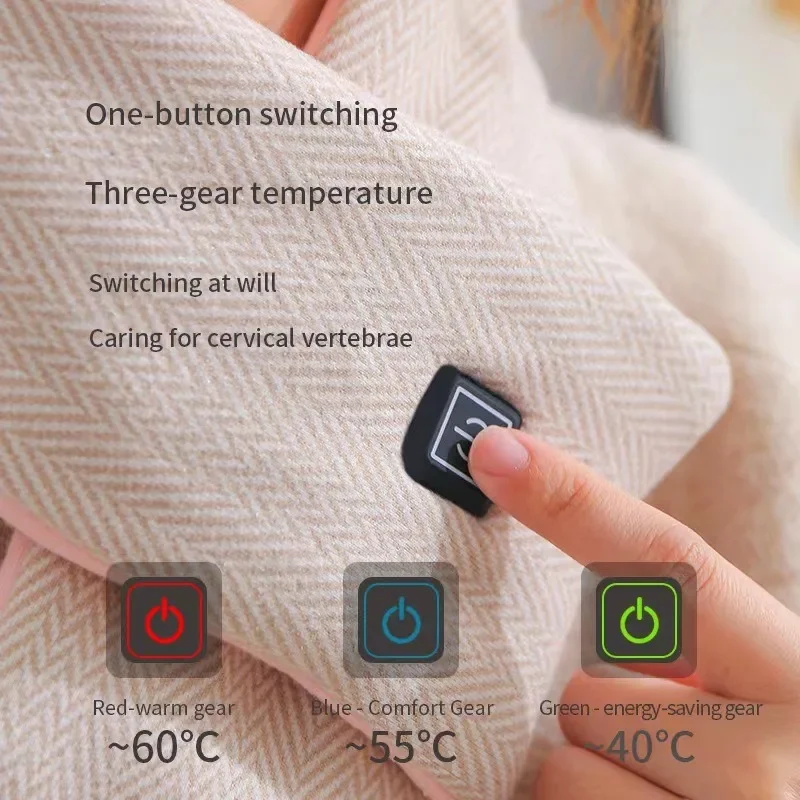 Heating Scarf,autumn and Winter Graphene Scarf, Intelligent Three-speed Temperature Control, Heated Neck Scarf for Men and Women