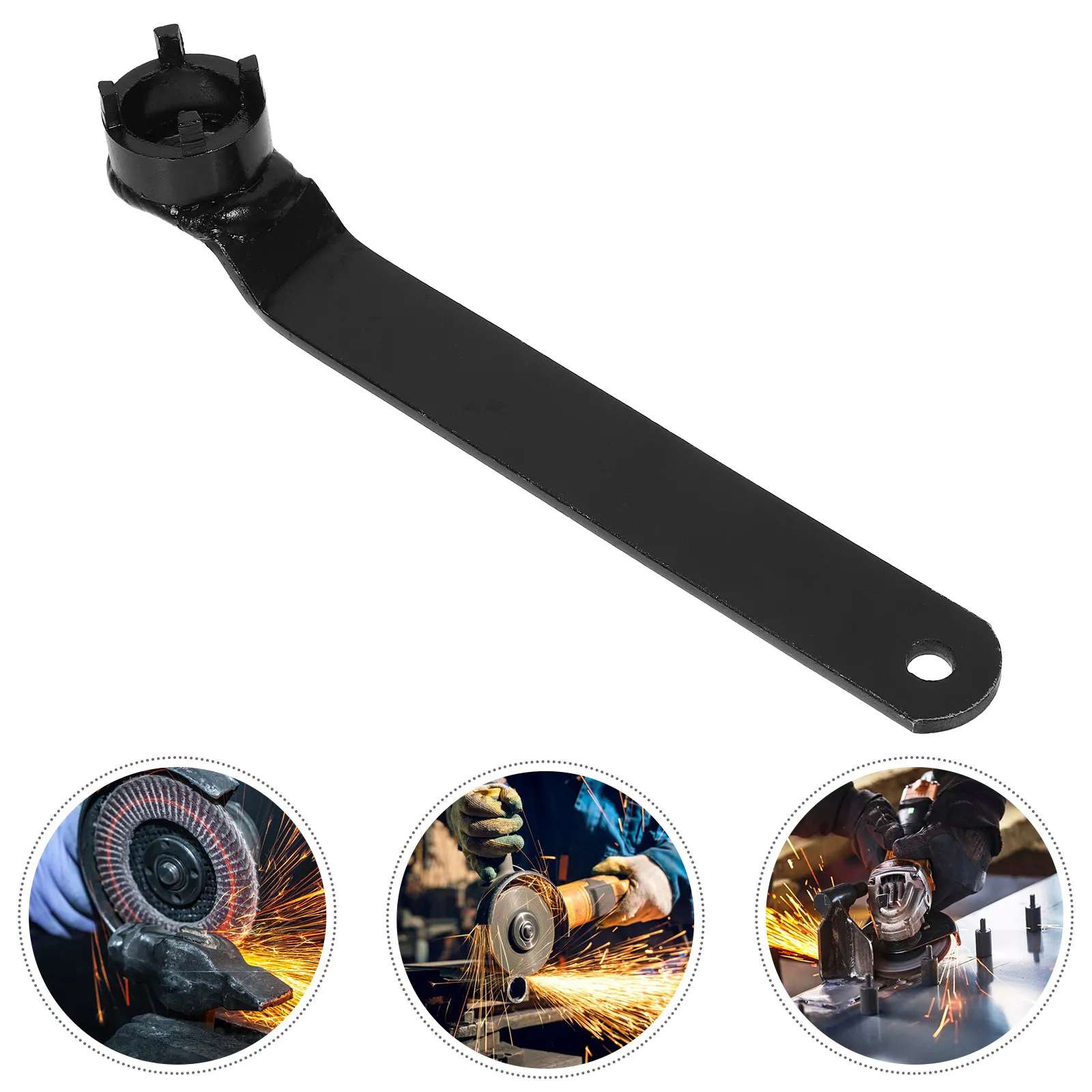 

Thickened 4-Claw Angle Wrench Spanner High Hardness Steel Adjustable Torque Wrench for Angle Grinder Assembly Disassembly