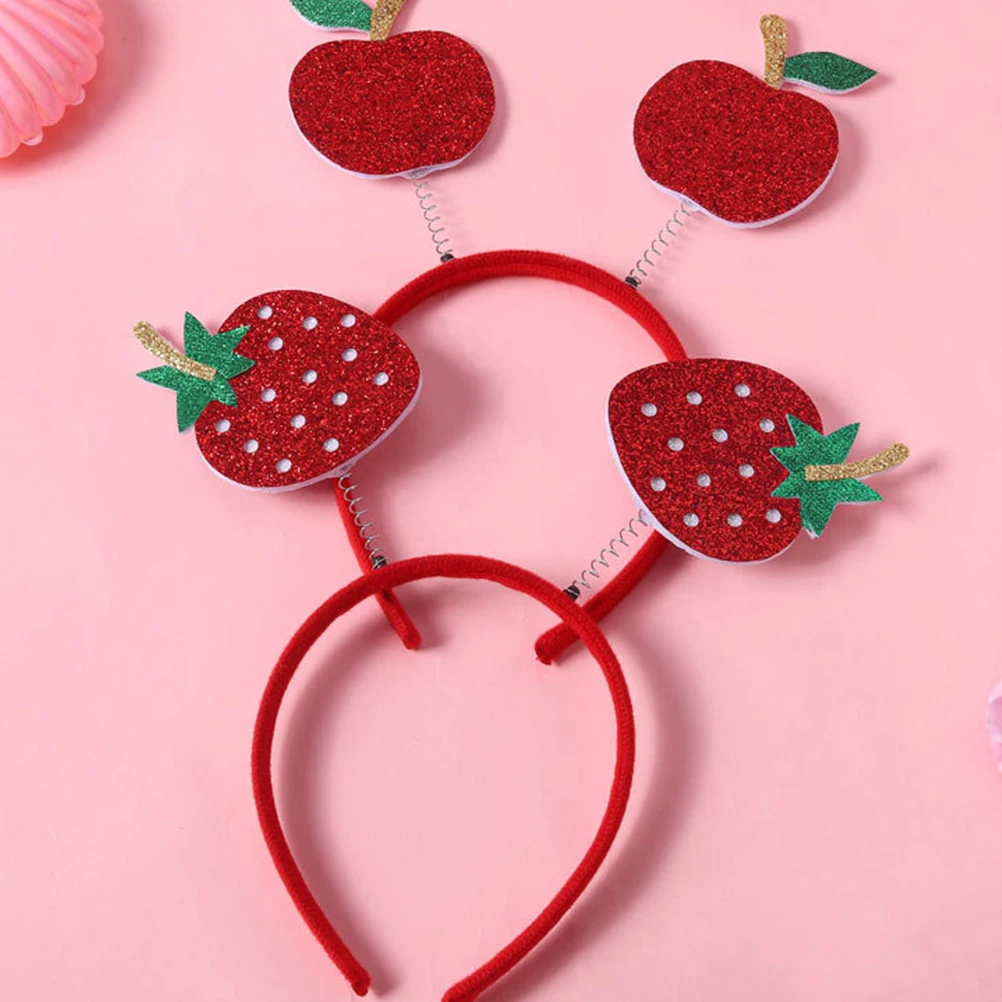 

4pcs Fruit Headband Hair Clips Elastic Fit Birthday Cartoon Hair Clips Party Accessories Watermelon Baby Girl Strawberries