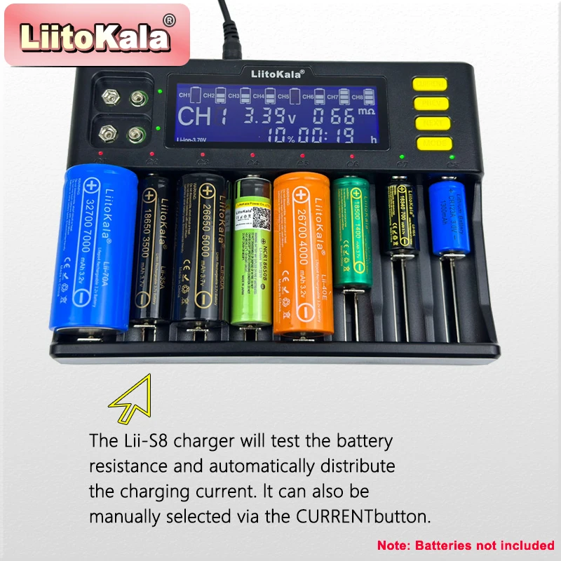 LiitoKala Lii-S8 8-Slot Smart Universal Battery Charger – 2A Fast