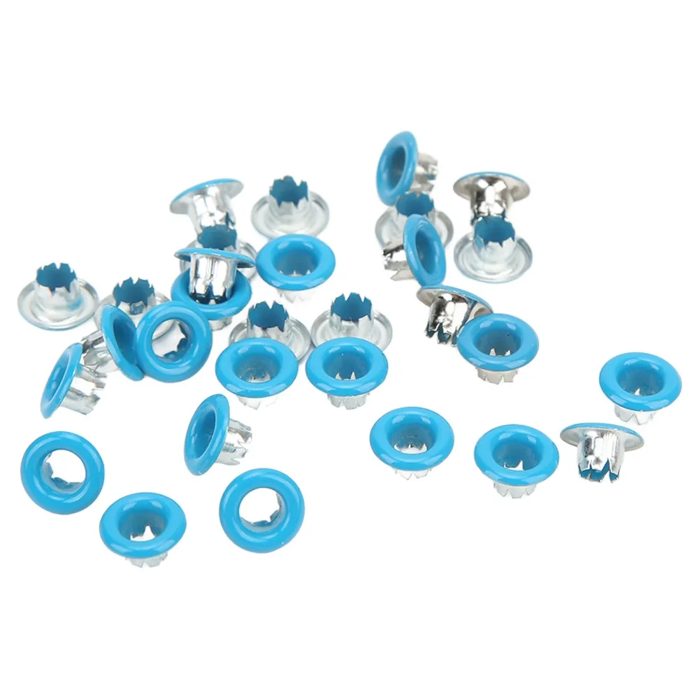 500pcs 4.5mm Hole Eyelet Grommets Kit Yellow & Blue Fine Workmanship Metal Eyelets Kit Round Grommets Set For DIY Projects