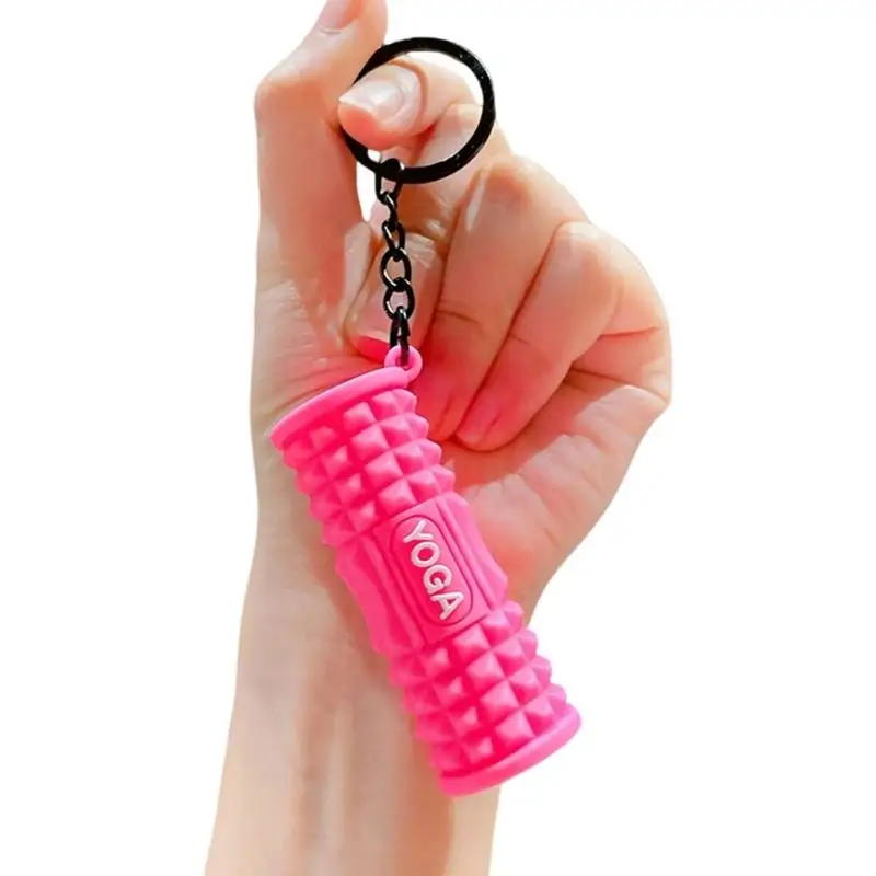 A52E Mini-Yoga-Schaumstoffroller-Schlüsselanhänger für Fitnessstudio-Enthusiasten und Yoga-Liebhaber. Robustes aus PVC-Material – Detail 8