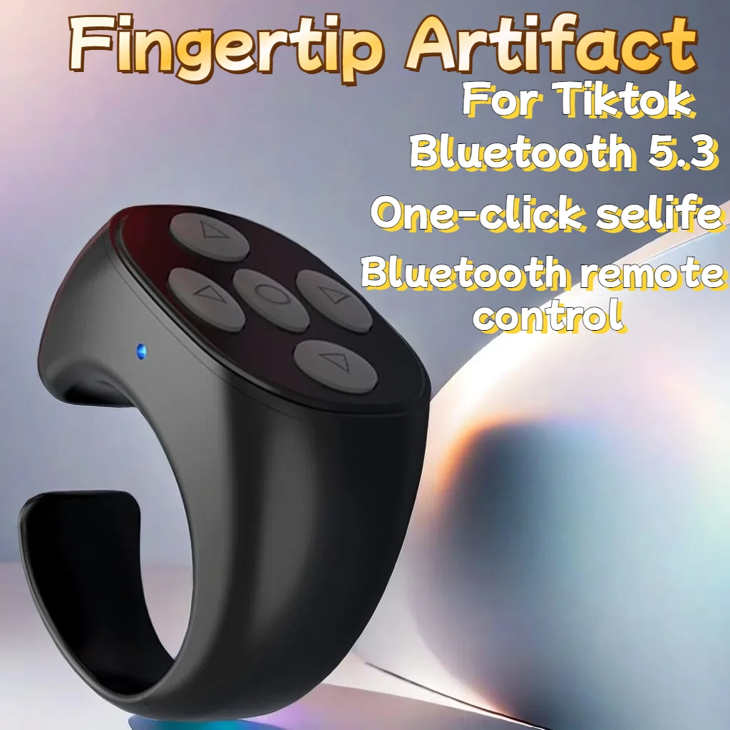 2024 New Wireless Bluetooth Mobile Selfie Lazy Artifac Photo Turn Page Controller Tiktok Remote Control Ring Controller