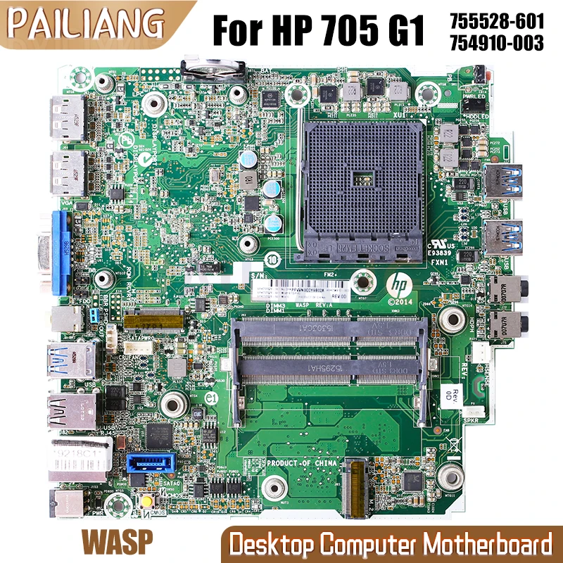 

WASP For HP EliteDesk 705 G1 Desktop Host Board 755528-601 754910-003 Computer Motherboard Full Tested