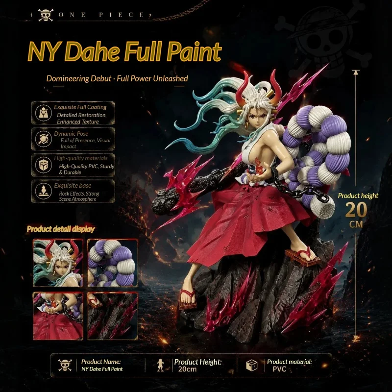 

20cm One Piece Wano Country Yamato Kaido's Daughter Battle Pose Figure Anime GK Statue Collectible Model Toy Desktop Decor Gifts