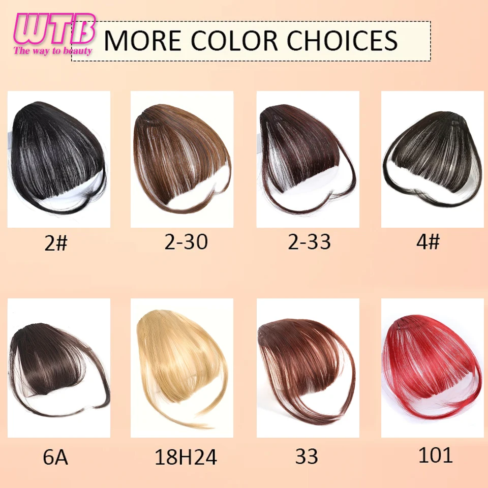 Fringe Bangs Synthetic Hair Topper Extensions Clip In Brown False Hairpiece with Temples for Women Short Styling Accessories