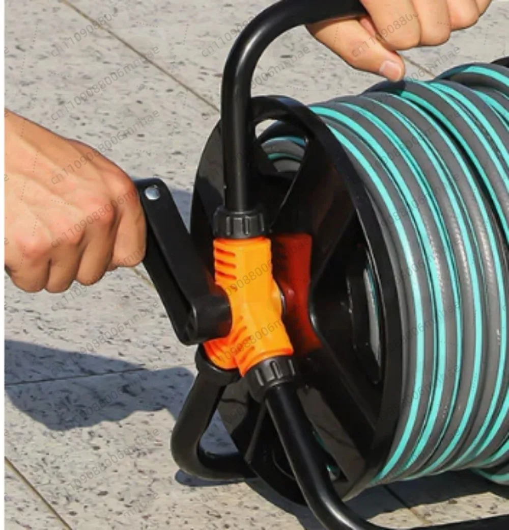 DIY Hose Reel Portable Water Pipe Storage Rack Single Arm Pipe Coiler Garden Supplies