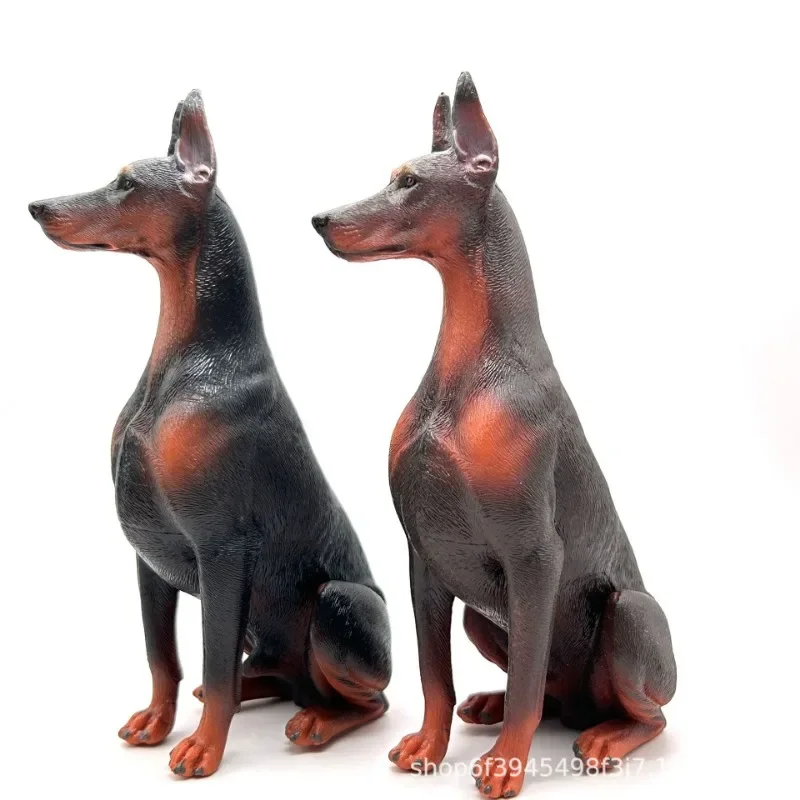 Realistic Solid Animal Simulated Puppy Models: Pitbull, Doberman and Shepherd Pet Dog Toys Figurines