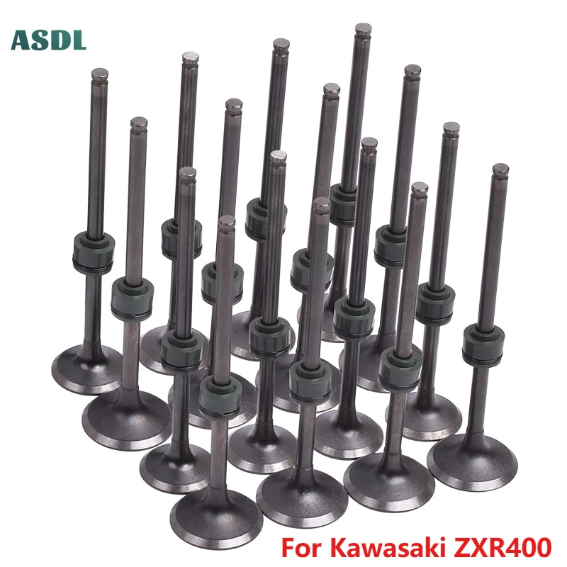 400CC Motorcycle Intake Valve and Exhaust Valve Stem for Kawasaki ZXR400 ZXR 400 Inlet Outlet with Valve Oil Seal Motor Parts