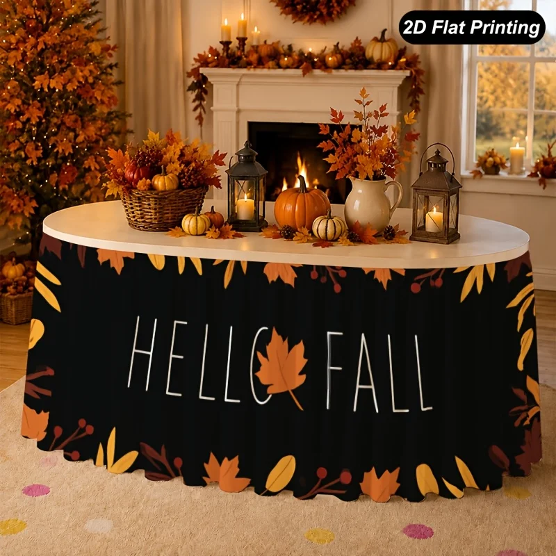 One-piece 2D flat autumn table flag with the message 