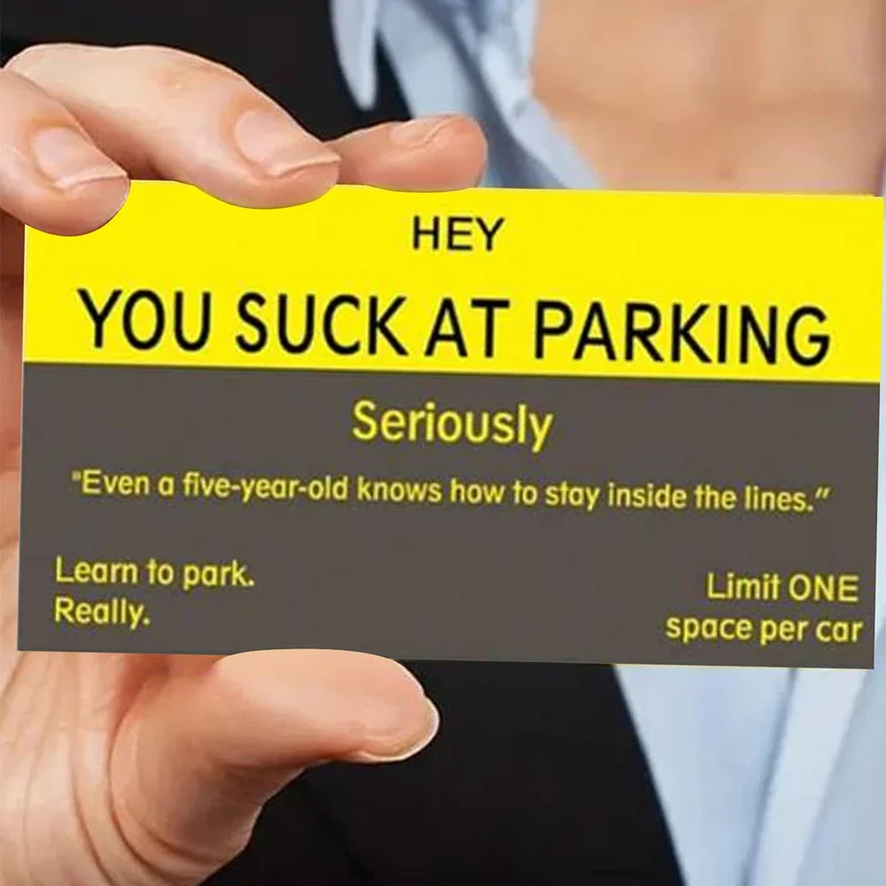 

50/100 шт. забавных парковочных карт, интересные предупреждающие карточки о нарушении правил парковки для розыгрышей, настраиваемые забавные маленькие карточки