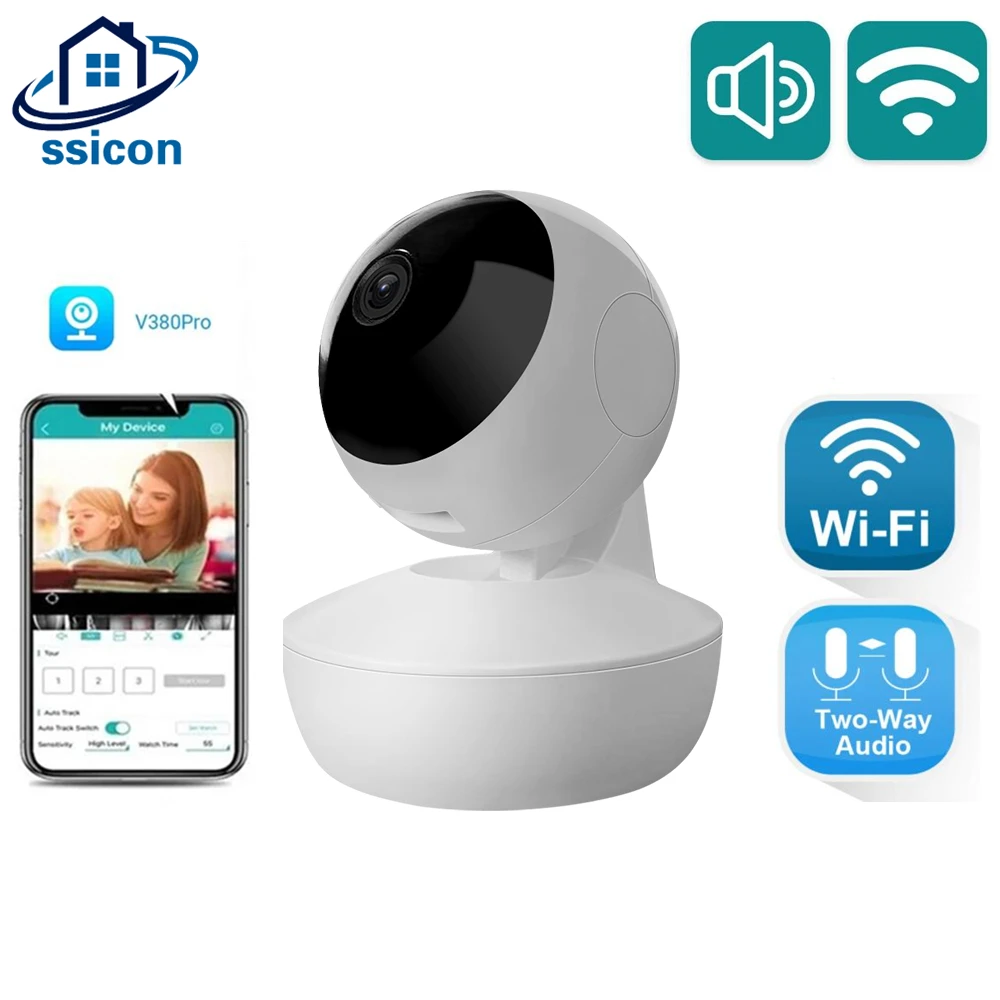 

V380 Pro Mini IP Camera HD Auto Tracking Night Vision Infrared Baby Monitor Smart Home Surveillance CCTV Camera with WiFi