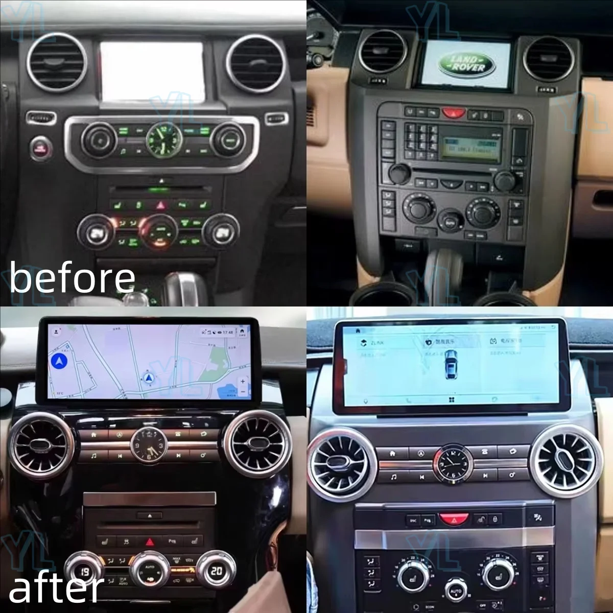 YL 12.3 بوصة أندرويد 13.0 لاند روفر ديسكفري 3 2009-2016 مشغل وسائط السيارة L R3 CarPlay أندرويد السيارات نظام تحديد المواقع راديو الملاحة