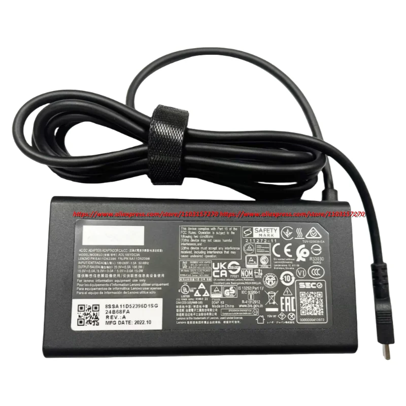 Original 20V 7a 140W Typ-C-Netzteil Laptop-Ladegerät für Lenovo Slim Pro 7 14 "83 ax0000us Netzteil adl140ydc3a ADP-140CB ba