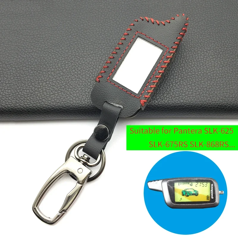 100% Leather Key Case Protector Cover for Pantera Keychain SLK 600 625 650RS 675RS 300 400 868 Two Way Car Alarm Remote Control