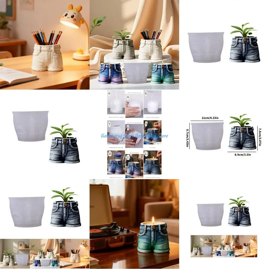 

573B Handmade Craft Mold For Creating Denims Patterned Planters And Decorative Items