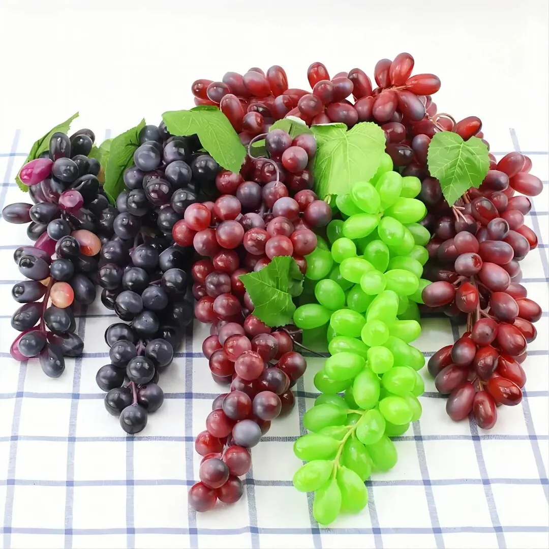 Simulation Grape String Artificial Fruit Decoration Hanging PlasticGrapes Fake Ornament with PVC Material for Home Decor